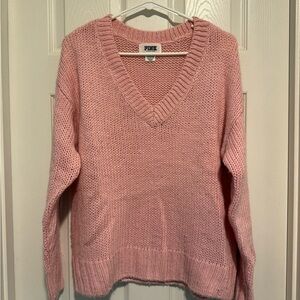 PINK Victoria's Secret Cozy Pink V-Neck Sweater